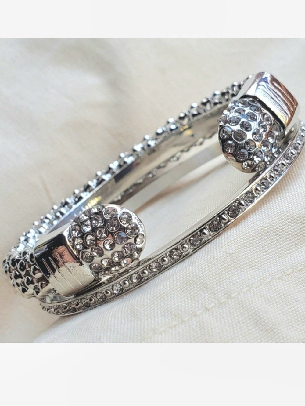Adrienne Vittadini Rhinestone Cuff and Bangle Bracelet set